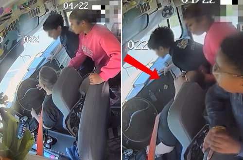 Hərəkət edən məktəb avtobusunun sürücüsü huşunu itirdi