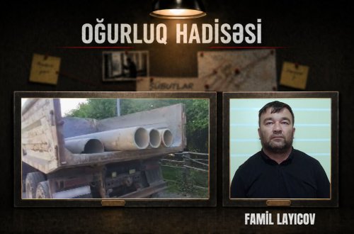 Kanalizasiya borularını oğurlayan şəxs saxlanıldı