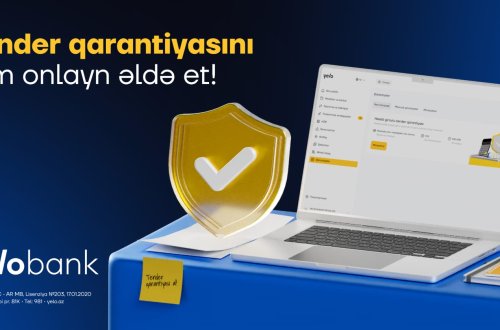 Tender qarantiyasını Yelo İnternet Bankçılıqda tam onlayn əldə et!