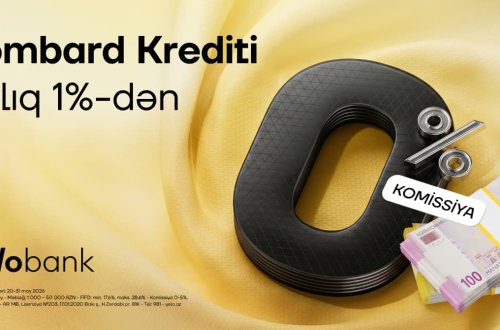 Yelo Bank-dan 0% komissiya ilə qızıl təminatlı kredit!