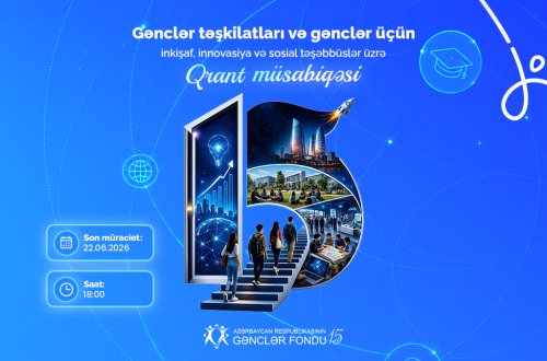 Gənclər Fondu gənclər təşkilatları və gənclər üçün inkişaf, innovasiya və sosial təşəbbüslər üzrə qrant müsabiqəsi elan edir