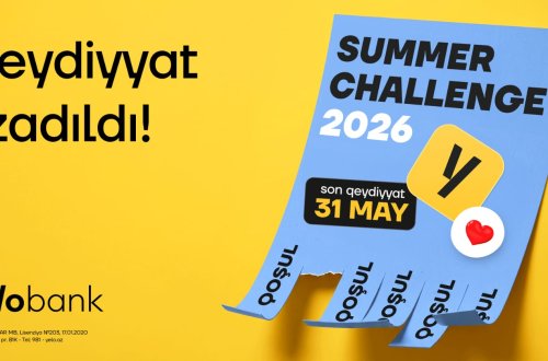 Yelo Bank gənclərin böyük marağını nəzərə alaraq “Summer Challenge 2026” proqramına qeydiyyatı uzatdı!