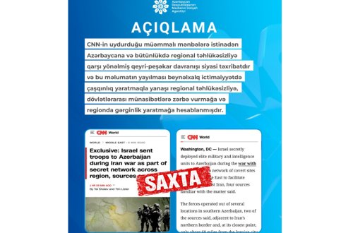 MEDİA: CNN-in Azərbaycanla bağlı iddiaları kobud informasiya manipulyasiyasıdır