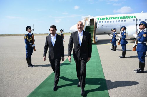 Prezident həmkarını Füzulidə qarşıladı - Fotolar
