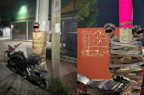 Vətəndaş oğruları yaxalayıb işıq dirəyinə bağladı