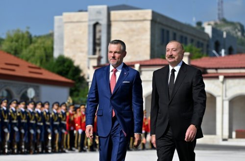 Slovakiya Prezidentinin Şuşada rəsmi qarşılanma mərasimi oldu - FOTOLAR