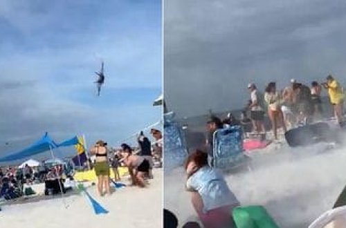 Pilot çimərlik üzərində sərt uçuş etdi
