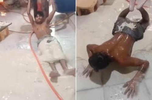 Restoran mətbəxindən şok görüntülər! Xəmir belə hazırlanırdı