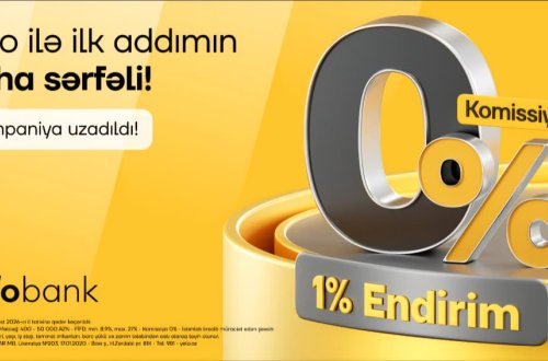 Yelo Bank-dan ilk kreditə özəl 1% endirim və 0% komissiya kampaniyası!