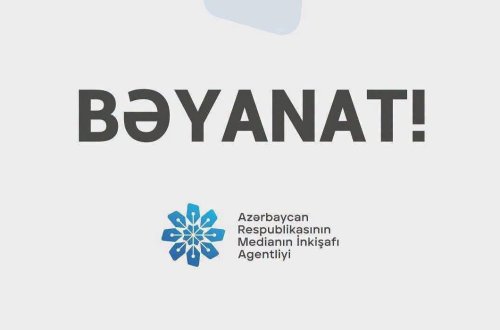 Azərbaycan Respublikasının Medianın İnkişafı Agentliyi Bəyanat yaydı