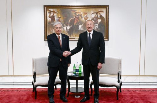 Prezident İlham Əliyevin Bişkekdə Qazaxıstan Prezidenti ilə görüşü keçirilib - (Foto)
