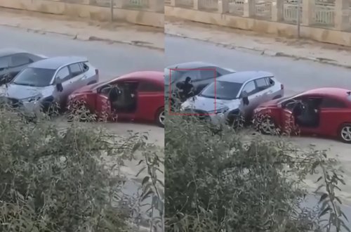 Bakıda qadın maşına hücum çəkdi - Anbaan Video