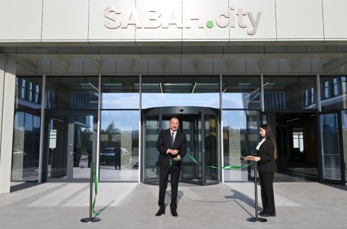 İlham Əliyev “SABAH.city”nin açılışında - FOTOLAR
