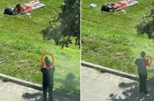 Günəşlənən qadının gizlicə şəkli çəkildi