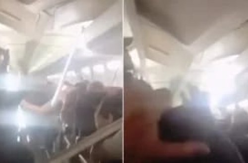 Sərnişin təyyarəsində salonun tavanı uçdu