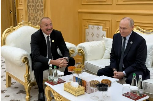 İlham Əliyev Vladimir Putin və Sərdar Berdiməhəmmədovla görüşüb - FOTO