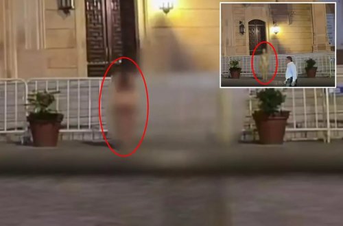 Məscid qarşısında bir qadın yarıçılpaq halda rəqs etdi
