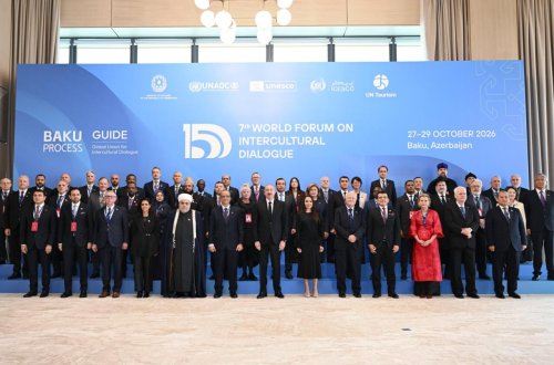 Prezident İlham Əliyev VII Ümumdünya Mədəniyyətlərarası Dialoq Forumunun açılışında çıxış edir - (Foto)